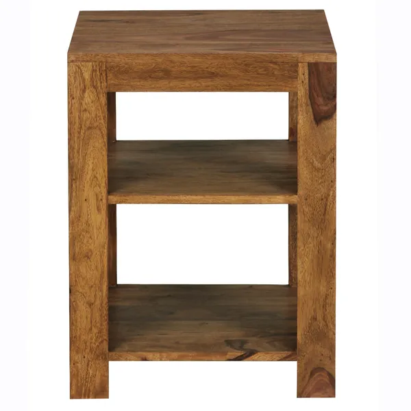 Reol med 2 hylder i massivt træ, Fsc®-certificeret, 44 x 44 x 60 cm
