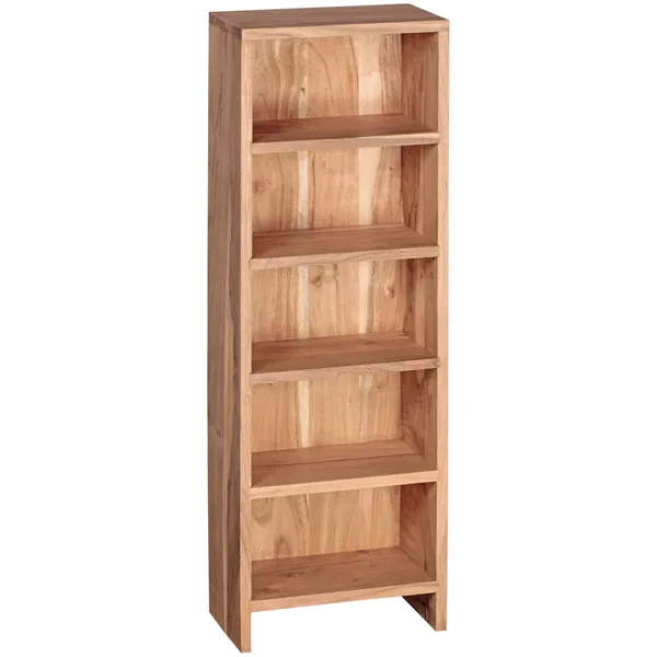 Håndlavet reol med 5 rum i massivt FSC®-certificeret træ, 90 cm